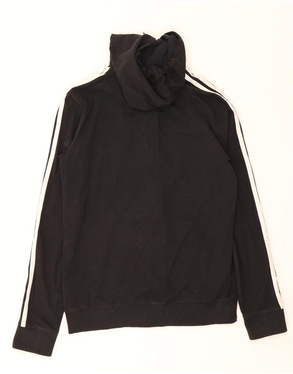 Suéter adidas feminino com capuz e zíper Reino Unido 8/10 pequeno algodão preto