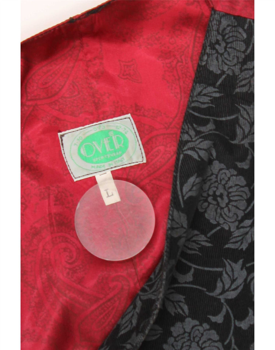 Colete masculino vintage grande preto floral