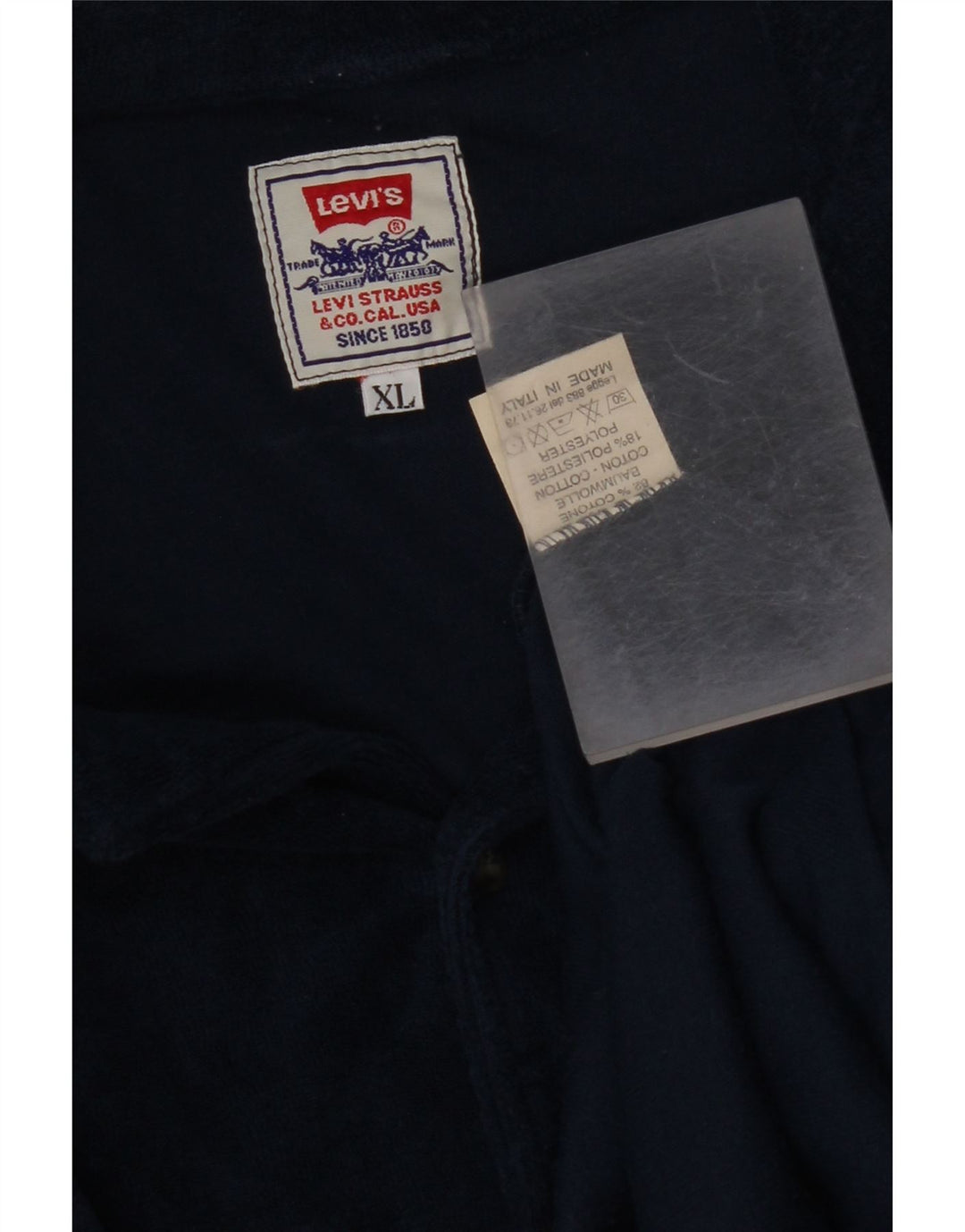 Camisa masculina de manga curta LEVI'S XL azul marinho algodão