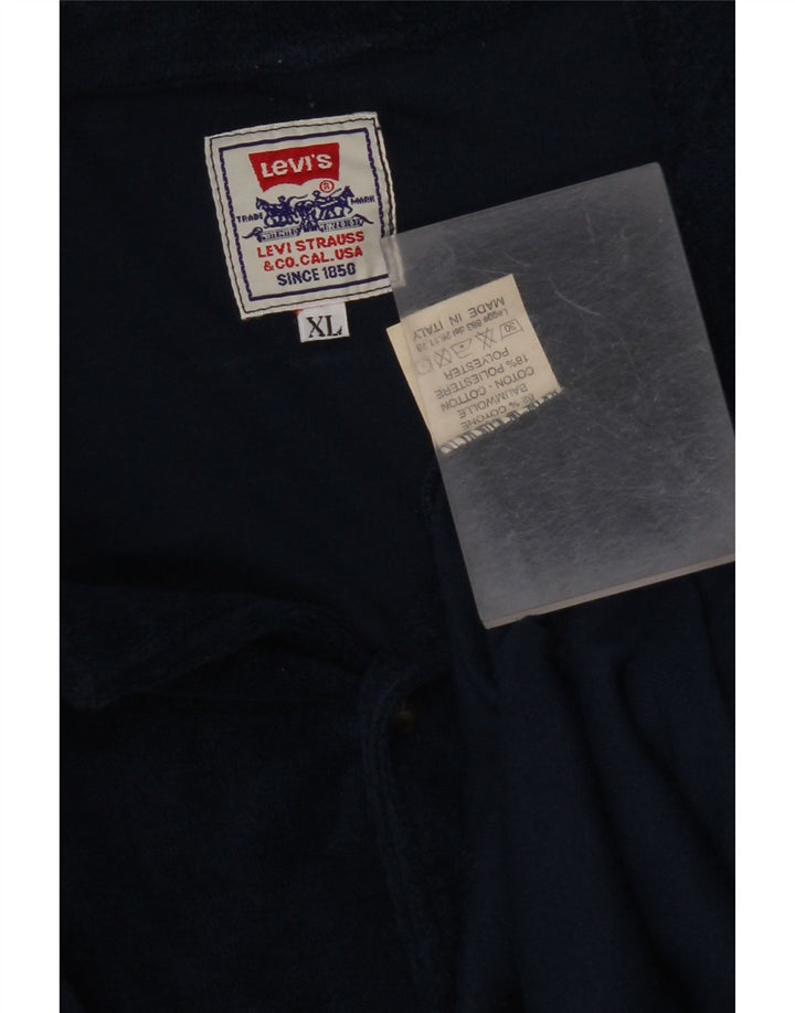 Camisa masculina de manga curta LEVI'S XL azul marinho algodão