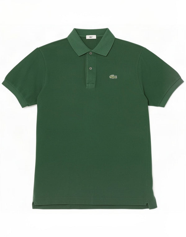 Camisa polo masculina Lacoste tamanho 4 algodão verde médio