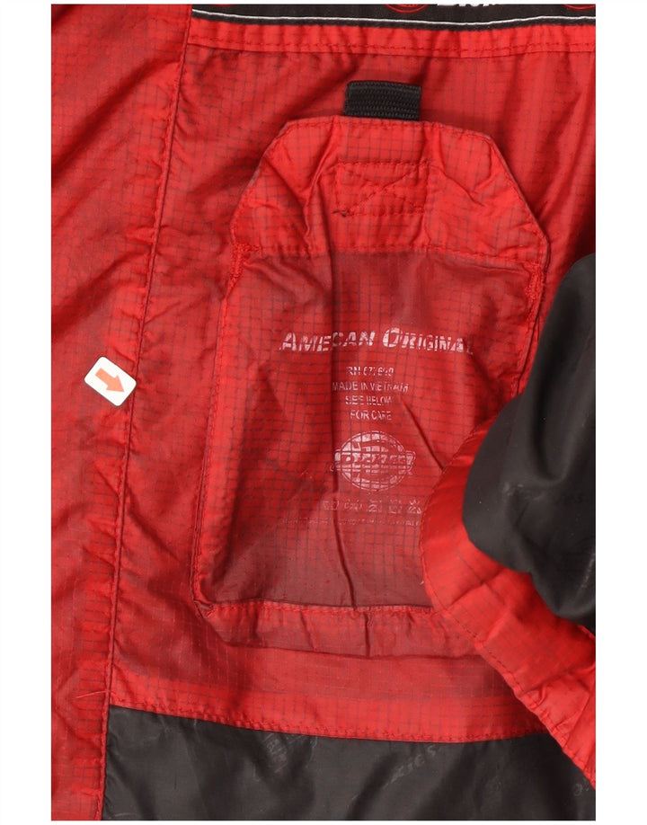 Jaqueta masculina Dickies acolchoada com capuz UK 38 Medium Red Colourblock Nylon