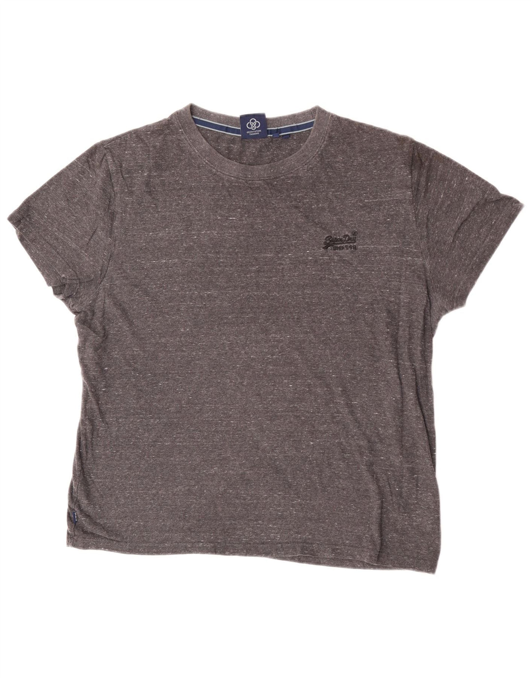 Camiseta masculina Superdry Top XL algodão manchado cinza