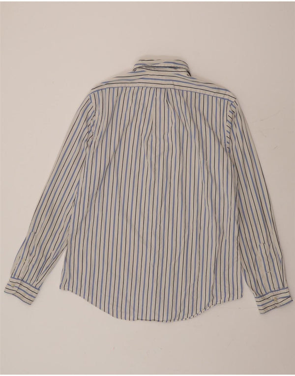 Camisa polo Ralph Lauren masculina de ajuste personalizado grande algodão listrado branco