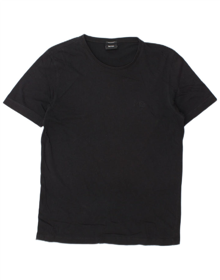 Camiseta masculina Hugo Boss Regular Fit Top Médio Preto