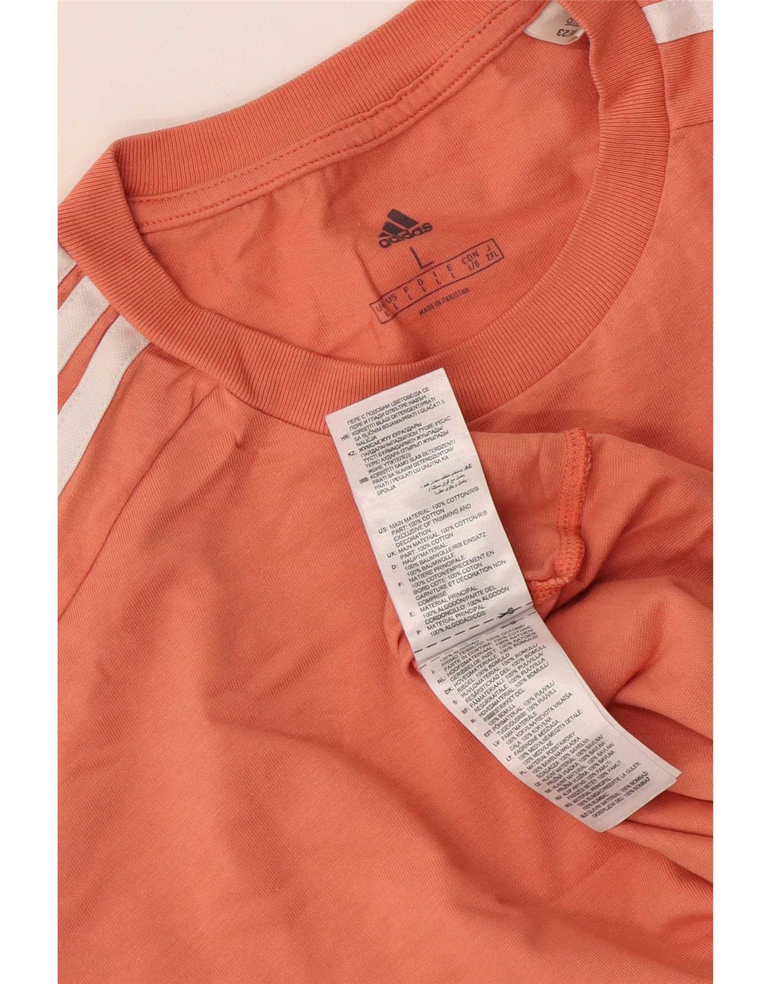 Camiseta masculina Adidas grande algodão laranja