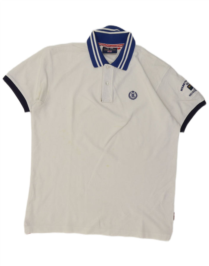 Camisa polo masculina de rugby HENRI LLOYD XL algodão branco