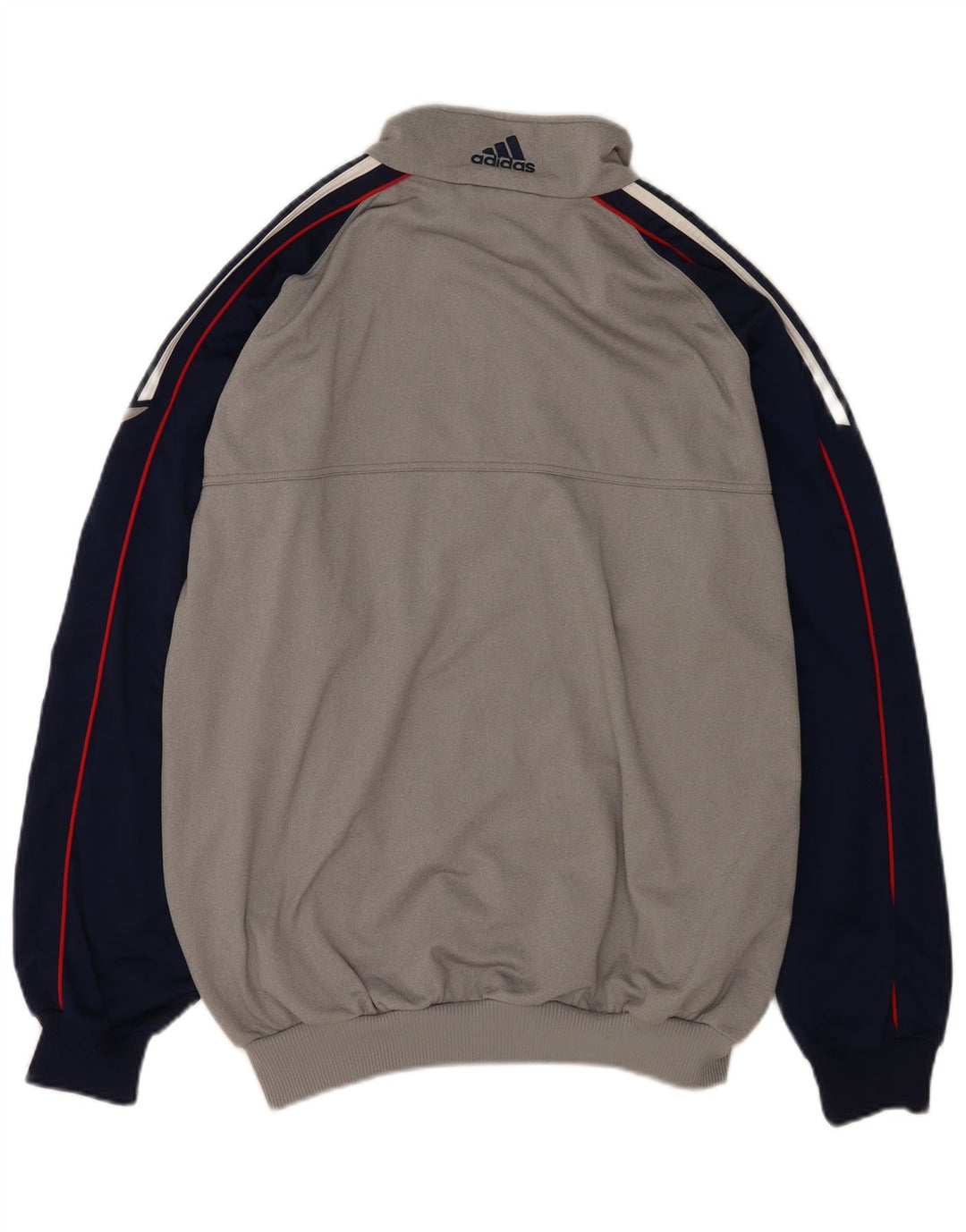 Adidas Mens Tracksuit Top Jacket UK 42/44 Grande Cinza Colorblock Poliéster