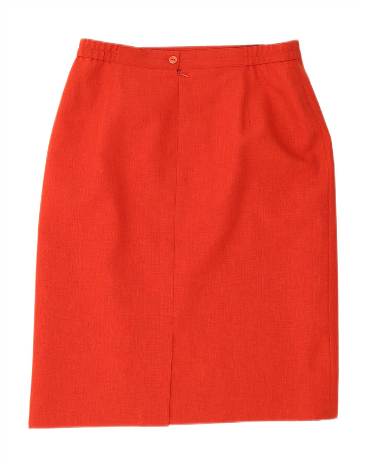 Saia lápis feminina Eastex UK 16 grande poliéster vermelho W30