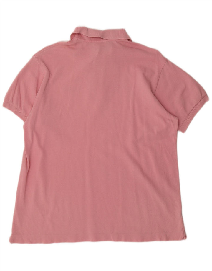 Camisa polo masculina Lacoste tamanho 5 grande algodão rosa