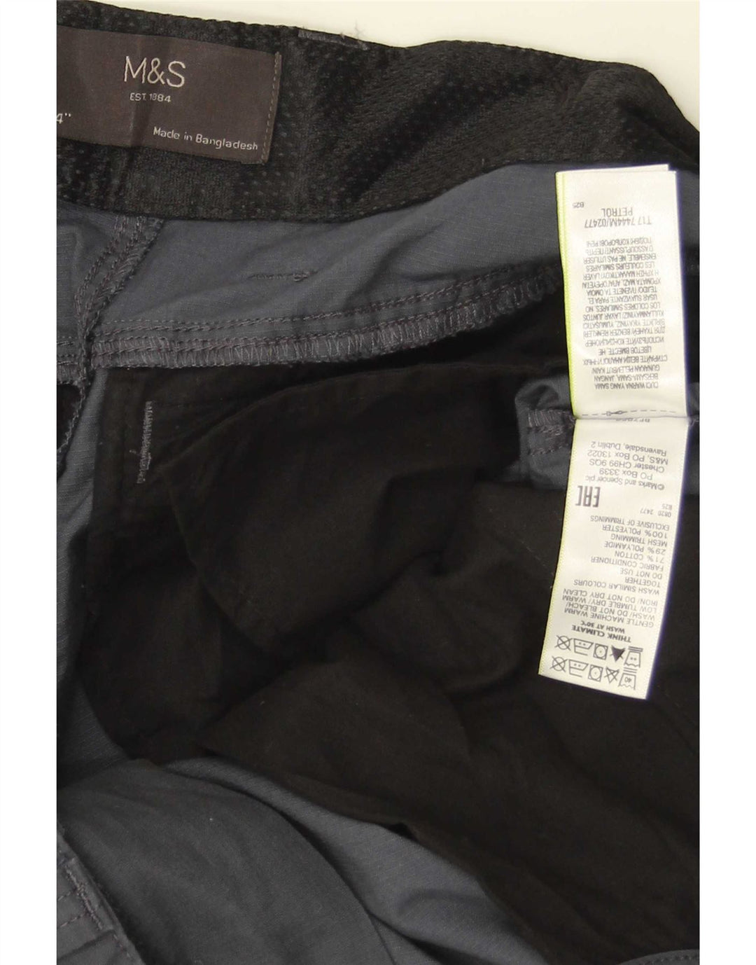 Shorts cargo masculino Marks & Spencer W34 grande algodão cinza