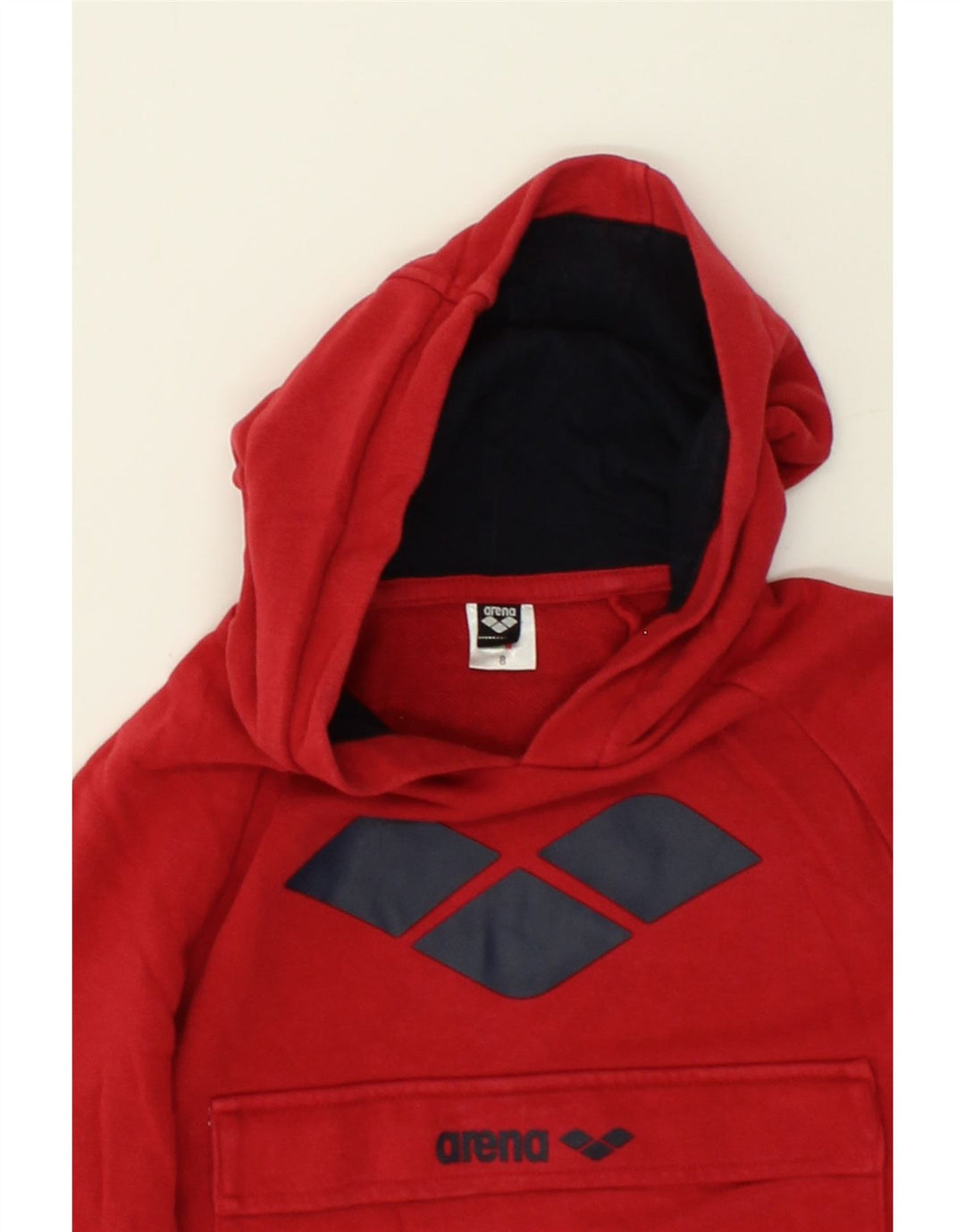 ARENA Boys Graphic Hoodie Jumper 7-8 Years Red Cotton Vintage Arena and Second-Hand Arena from Messina Hembry 