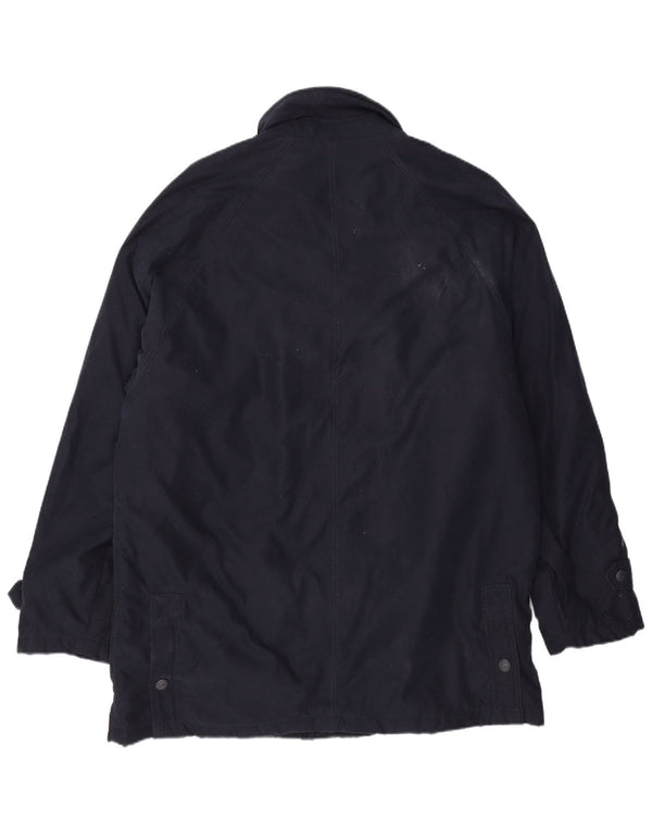 Jaqueta utilitária masculina Sergio Tacchini UK 42 XL azul marinho poliéster
