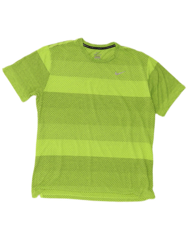 Camiseta masculina Nike Dri Fit Top XL poliéster geométrico verde
