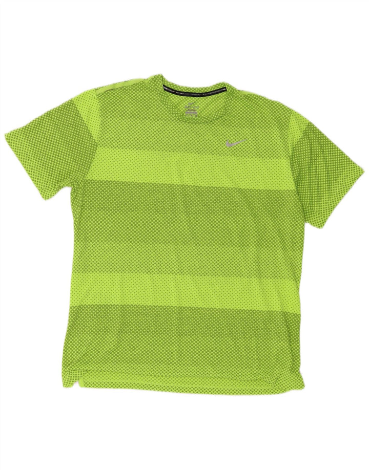 Camiseta masculina Nike Dri Fit Top XL poliéster geométrico verde