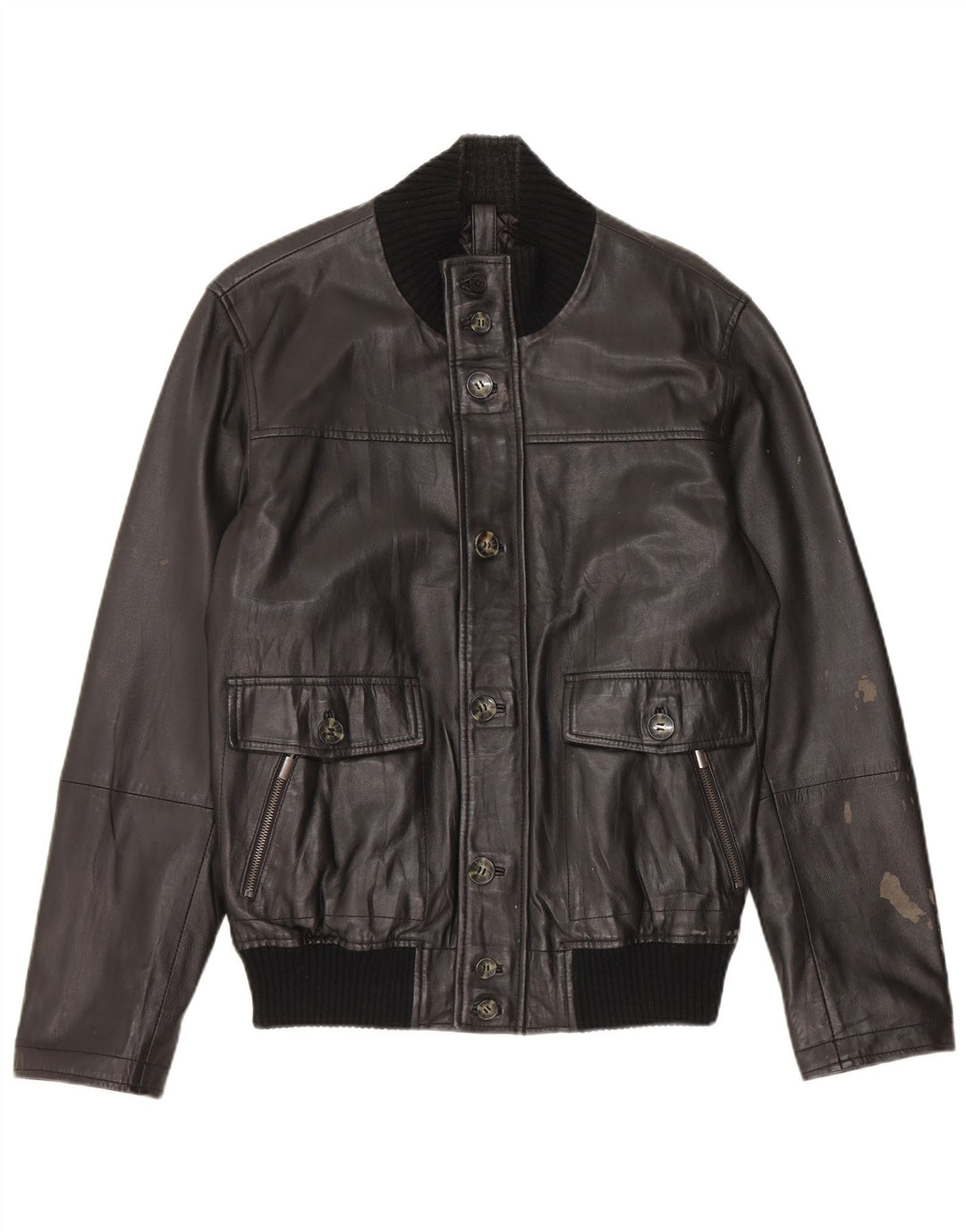 Jaqueta masculina de couro bomber Conbipel IT 48 couro preto médio