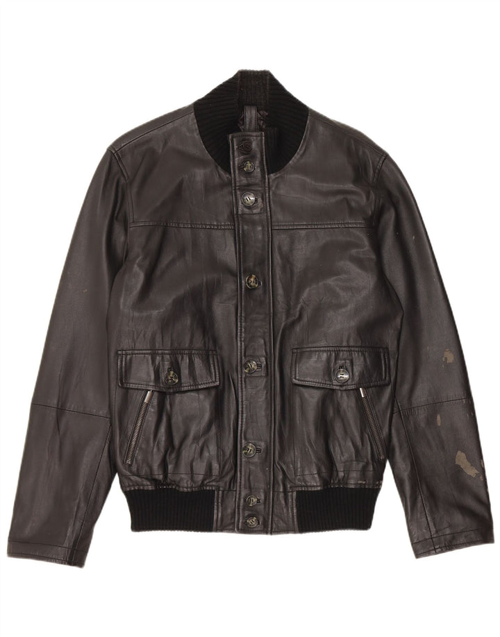 Jaqueta masculina de couro bomber Conbipel IT 48 couro preto médio