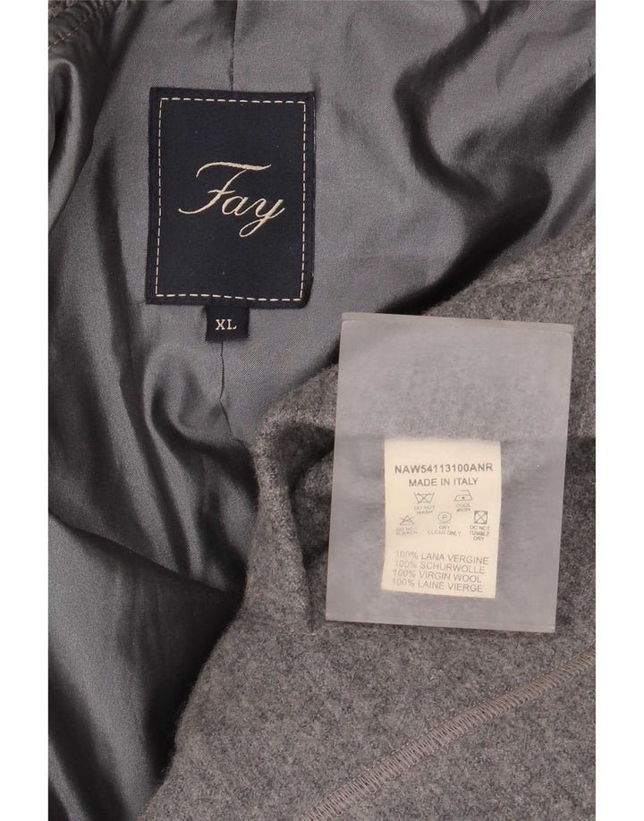 Sobretudo feminino Fay UK 18 XL lã virgem cinza
