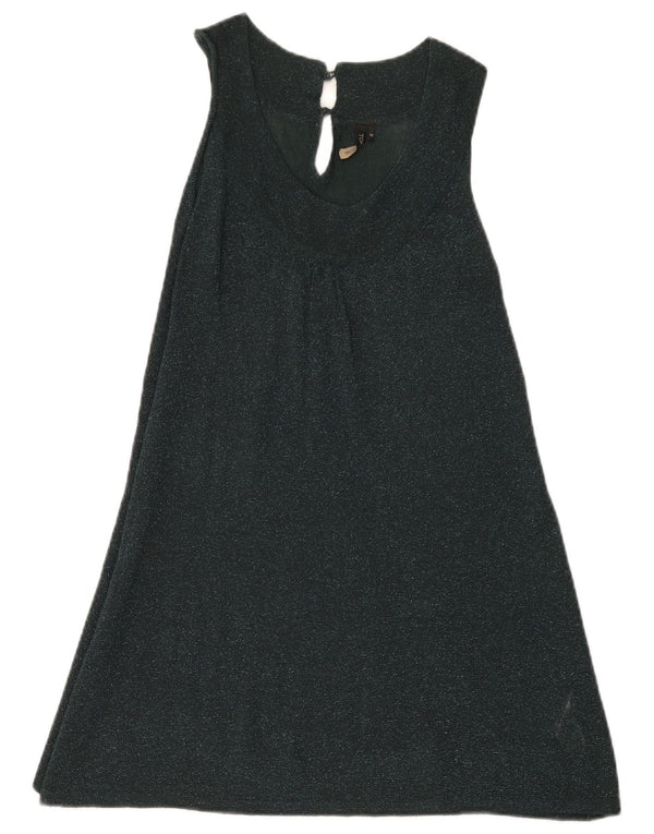 Topshop Womens Sleeveless Basic Dress UK 14 Medium Green Viscose