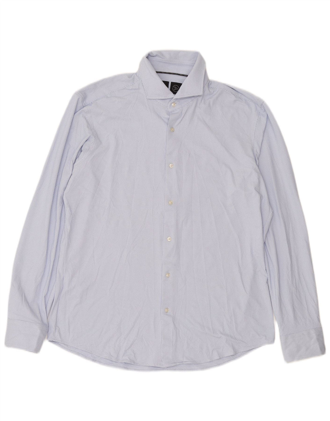 Camisa masculina de ajuste regular HUGO BOSS grande poliéster manchado azul
