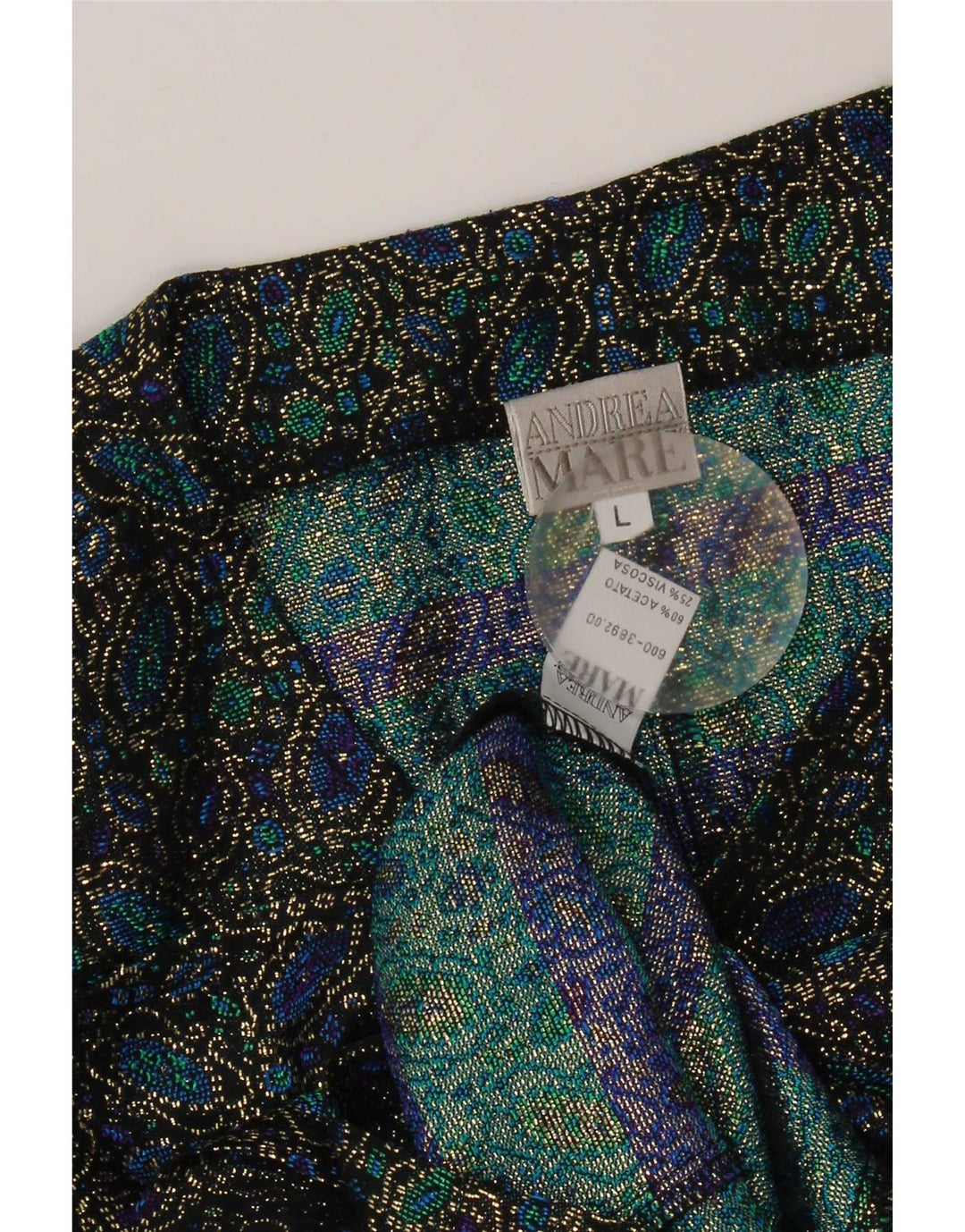 Andrea Mare blusa feminina cropped manga curta Reino Unido 14 grande multicolorida