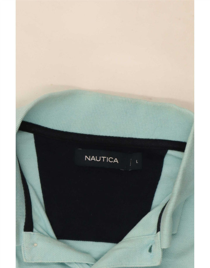 Camisa polo masculina Nautica grande algodão turquesa