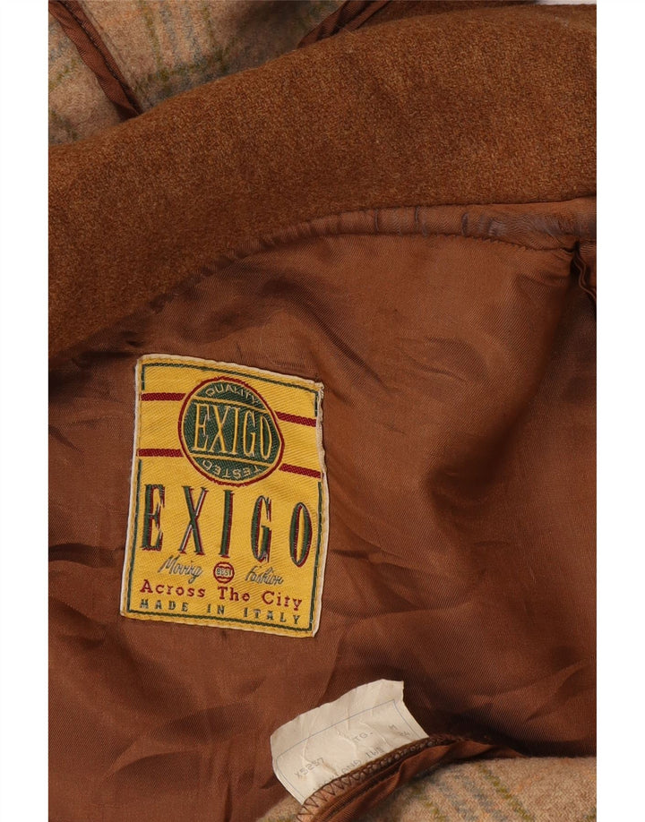 Exigo Casaco masculino com capuz e lã marrom UK 42 XL