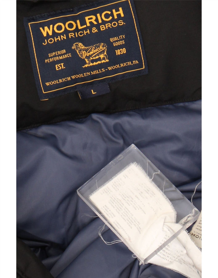 Casaco acolchoado feminino Woolrich Reino Unido 14 grande algodão preto