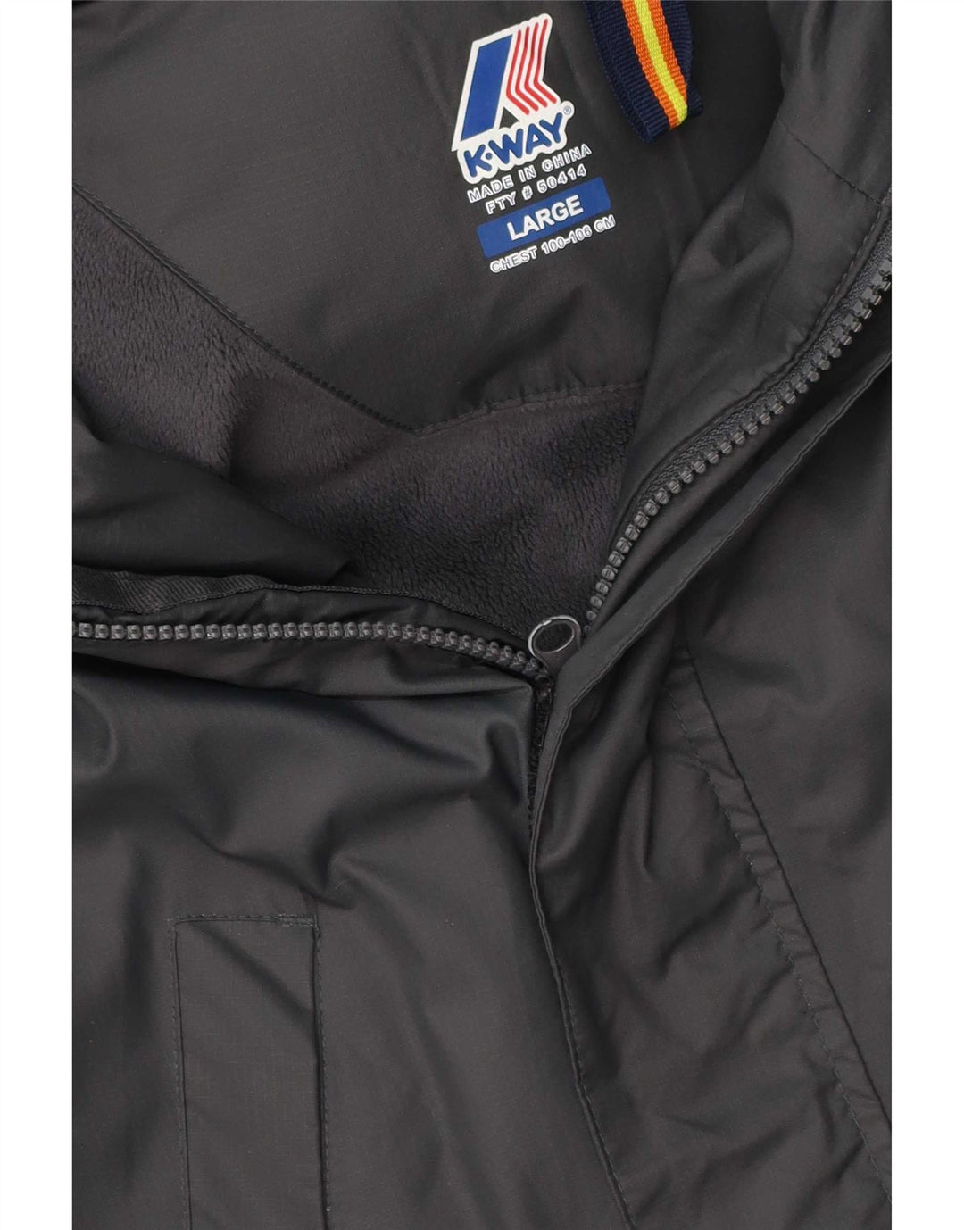 Jaqueta parka masculina militar com capuz K-Way Reino Unido 40 grande cinza