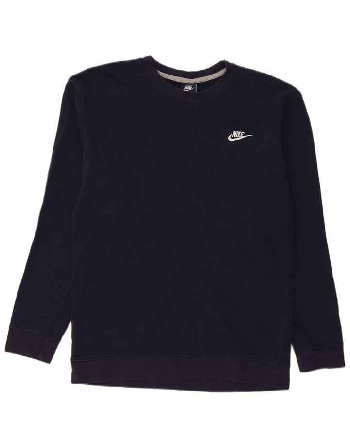 Moletom masculino Nike Jumper grande algodão azul marinho