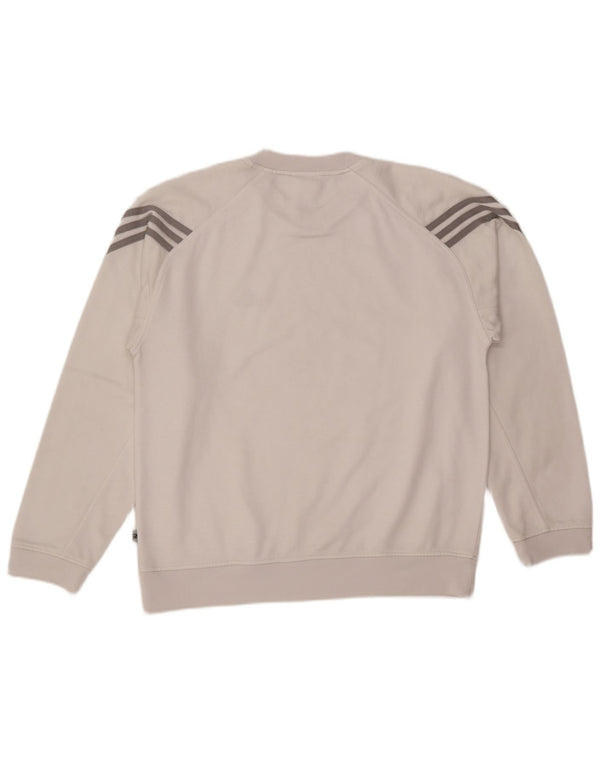 ADIDAS Mens Loose Fit Moletom Jumper UK 36/38 Pequeno Poliéster Branco