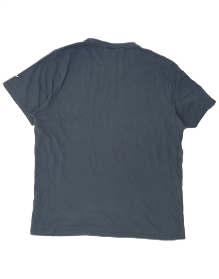 Puma Mens Graphic T-Shirt Top Grande Algodão Azul