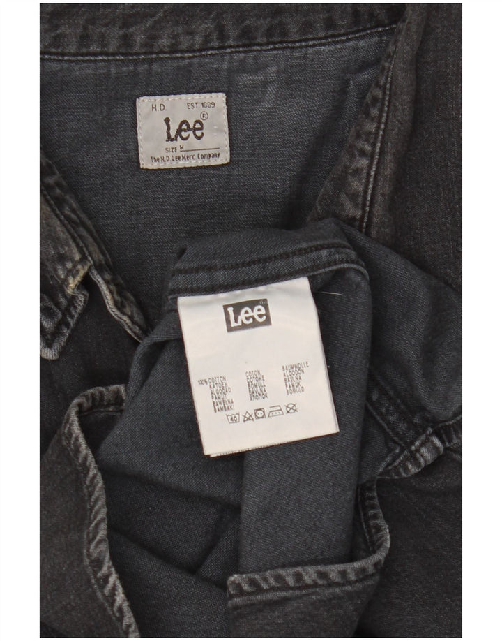 Camisa jeans masculina LEE de algodão preto médio