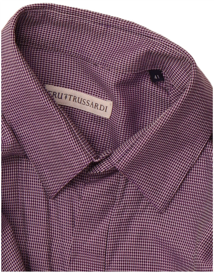 Camisa masculina TRUSSARDI tamanho 41 médio roxo manchado