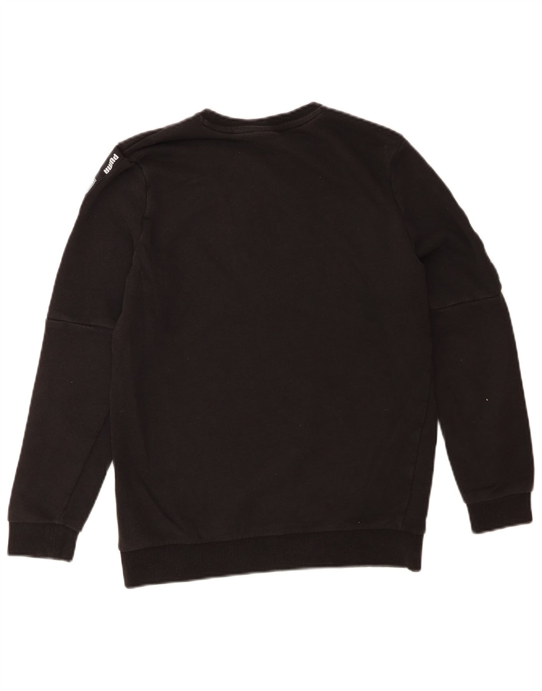 PUMA Mens Graphic Moletom Jumper Pequeno Algodão Preto