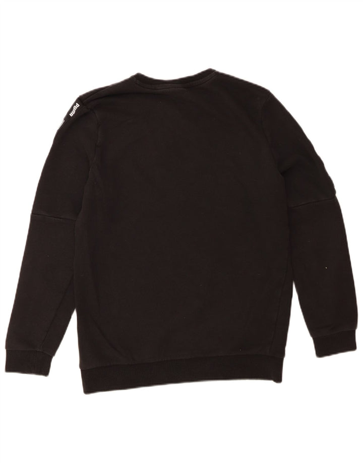 PUMA Mens Graphic Moletom Jumper Pequeno Algodão Preto