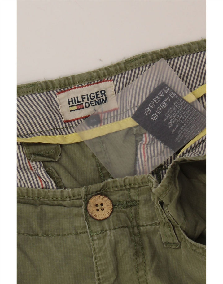 Shorts cargo masculino Tommy Hilfiger W34 grande algodão cáqui