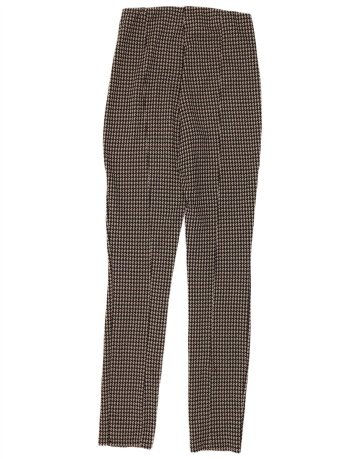 Zara Leggings Mulher UK 14 Médio Preto Houndstooth