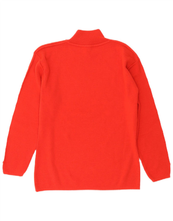 Suéter feminino vintage com gola tartaruga, uk 14, lã laranja grande