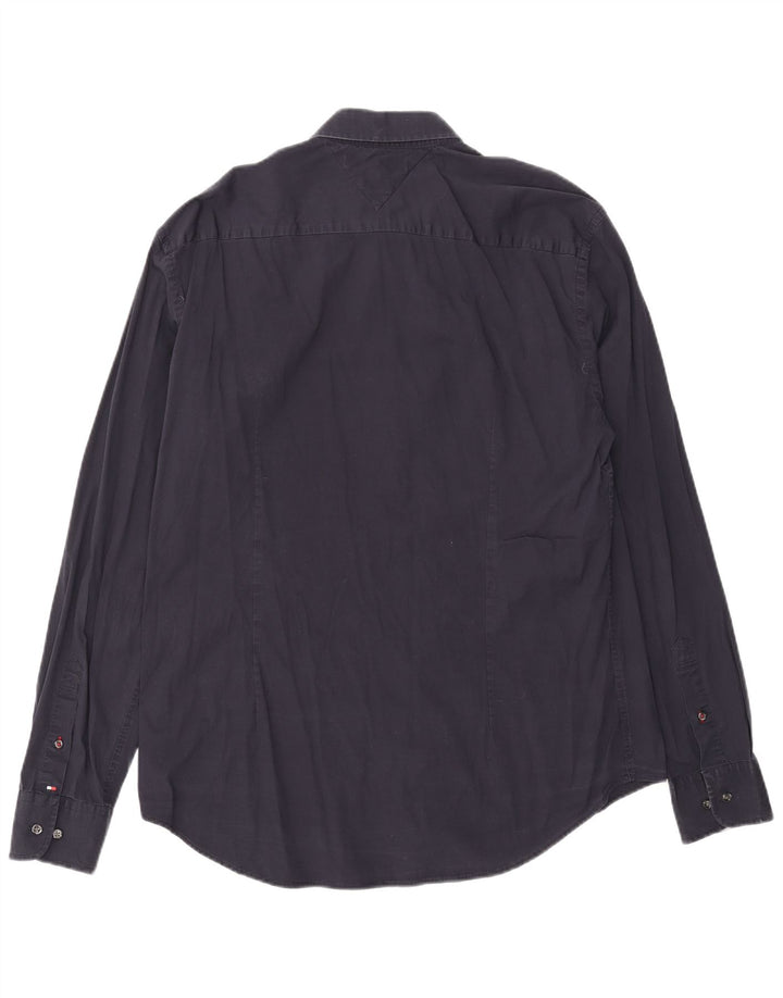 Camisa elástica masculina TOMMY HILFIGER XL azul marinho algodão