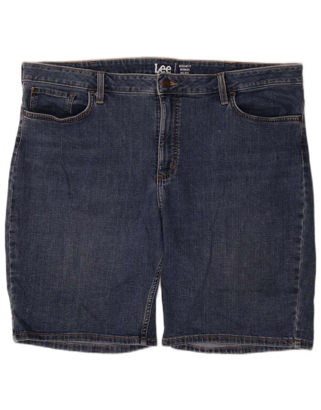 Bermuda jeans feminina LEE cintura média regular fit W44 3XL azul