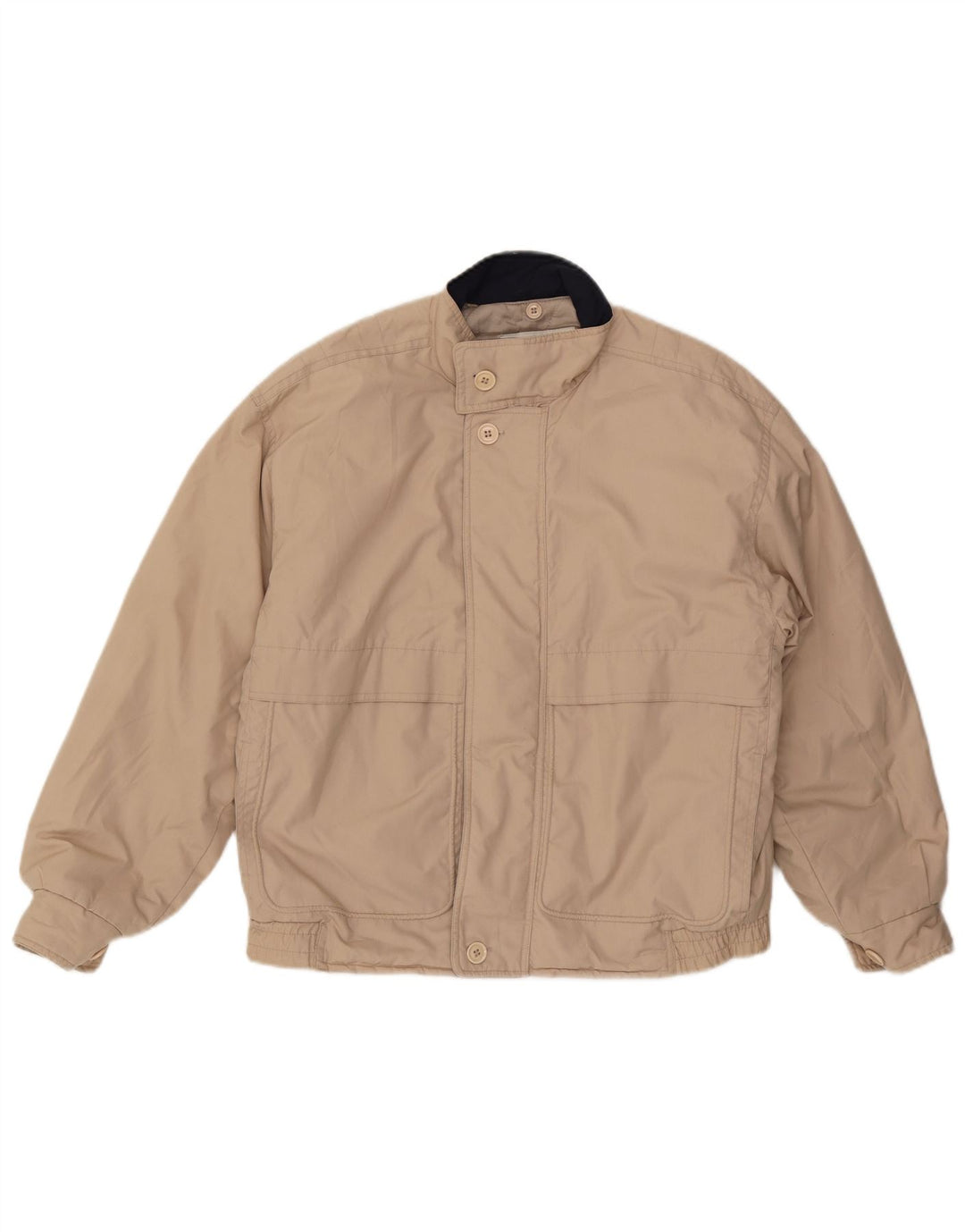 Jaqueta bomber masculina com capuz LONDON FOG UK 38 poliéster bege médio