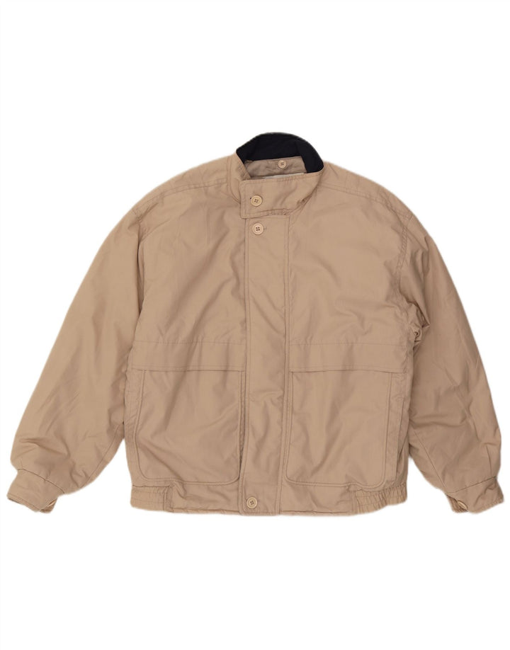 Jaqueta bomber masculina com capuz LONDON FOG UK 38 poliéster bege médio
