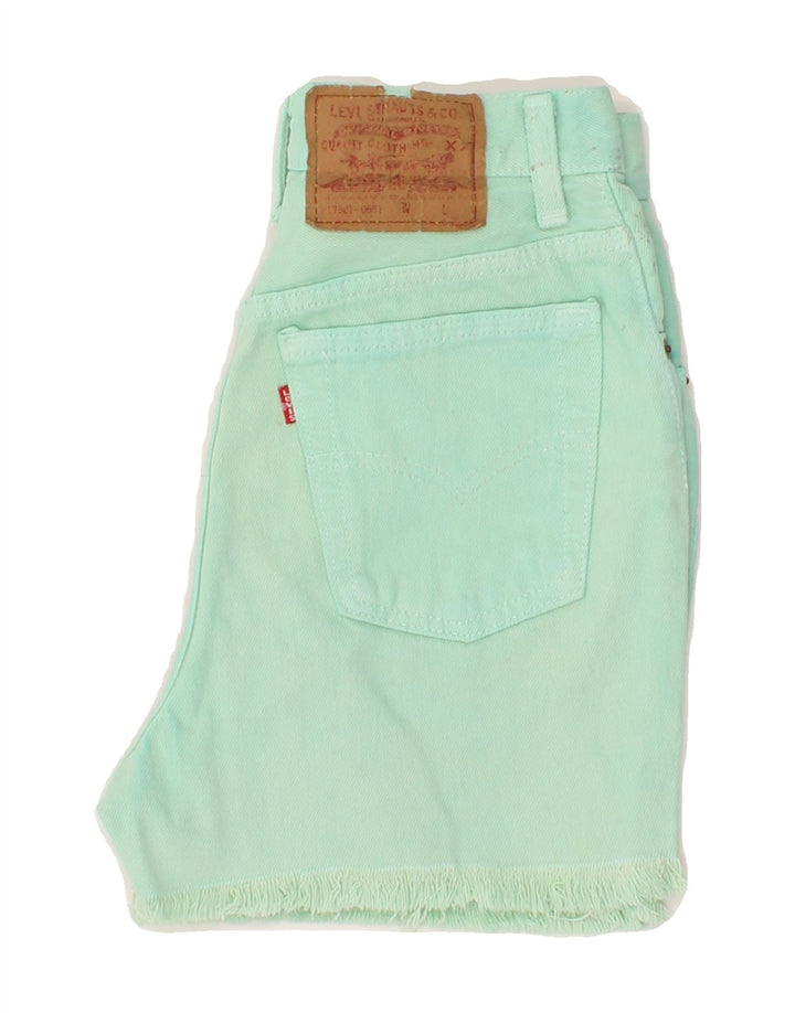 LEVI'S Womens Denim Shorts W25 XS Green Vintage Levi's and Second-Hand Levi's from Messina Hembry 