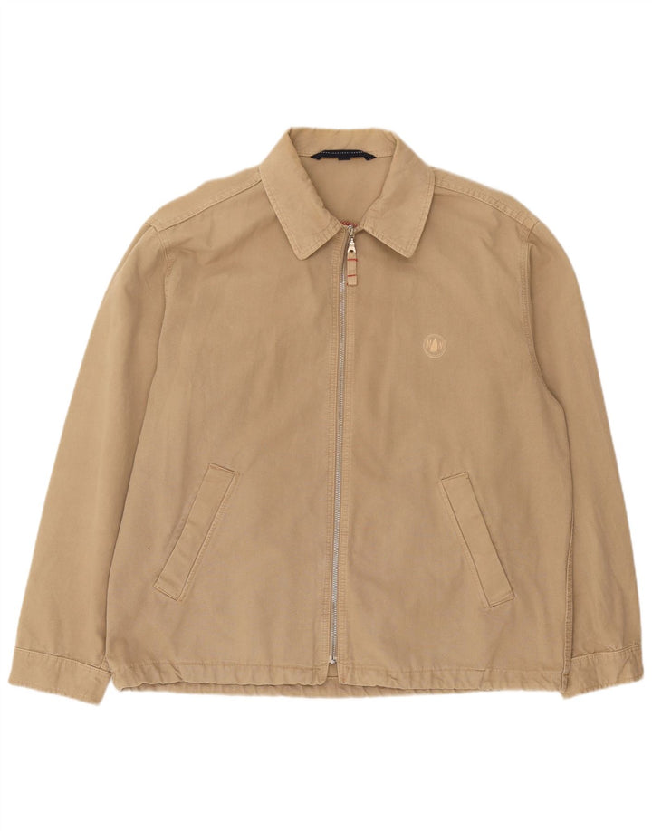 Jaqueta bomber masculina Murphy & Nye Reino Unido 42 XL algodão bege