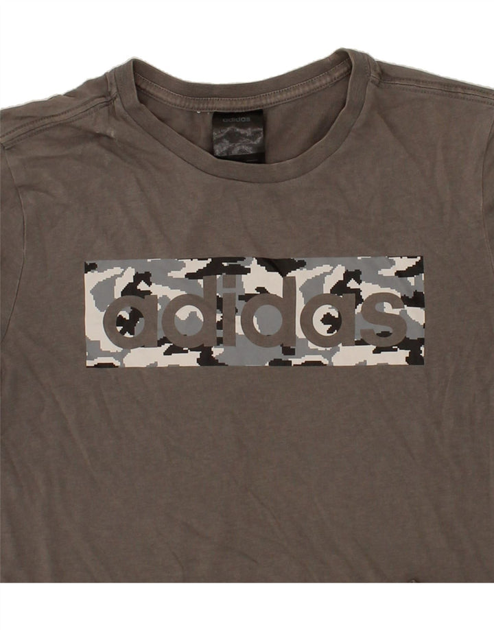 ADIDAS Boys Graphic T-Shirt Top 11-12 Years Grey Cotton Vintage Adidas and Second-Hand Adidas from Messina Hembry 