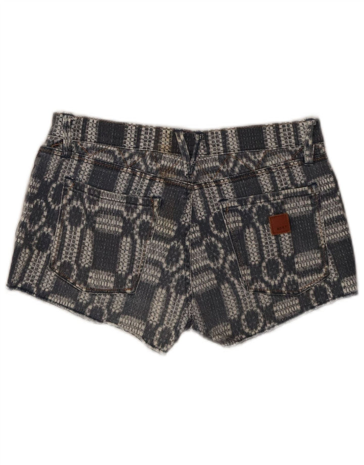 Shorts jeans feminino Roxy US 7 médio W30 azul geométrico