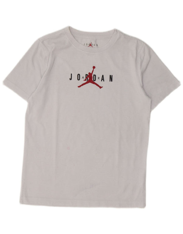 Camiseta gráfica Jordan Boys Top 12-13 anos grande poliéster branco