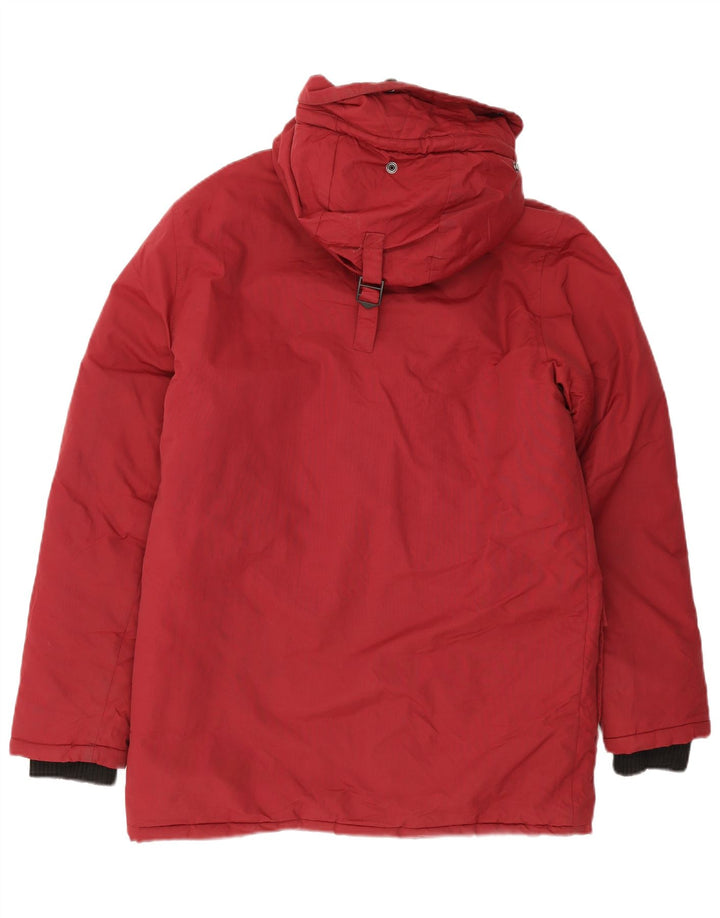 Jaqueta acolchoada masculina Superdry com capuz Reino Unido 38 Médio Borgonha Nylon