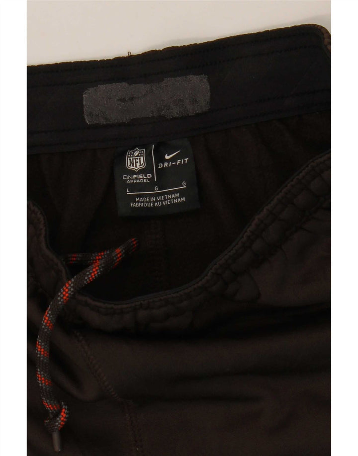 Calça esportiva masculina Nike Cleveland Browns com estampa gráfica grande cáqui poliéster